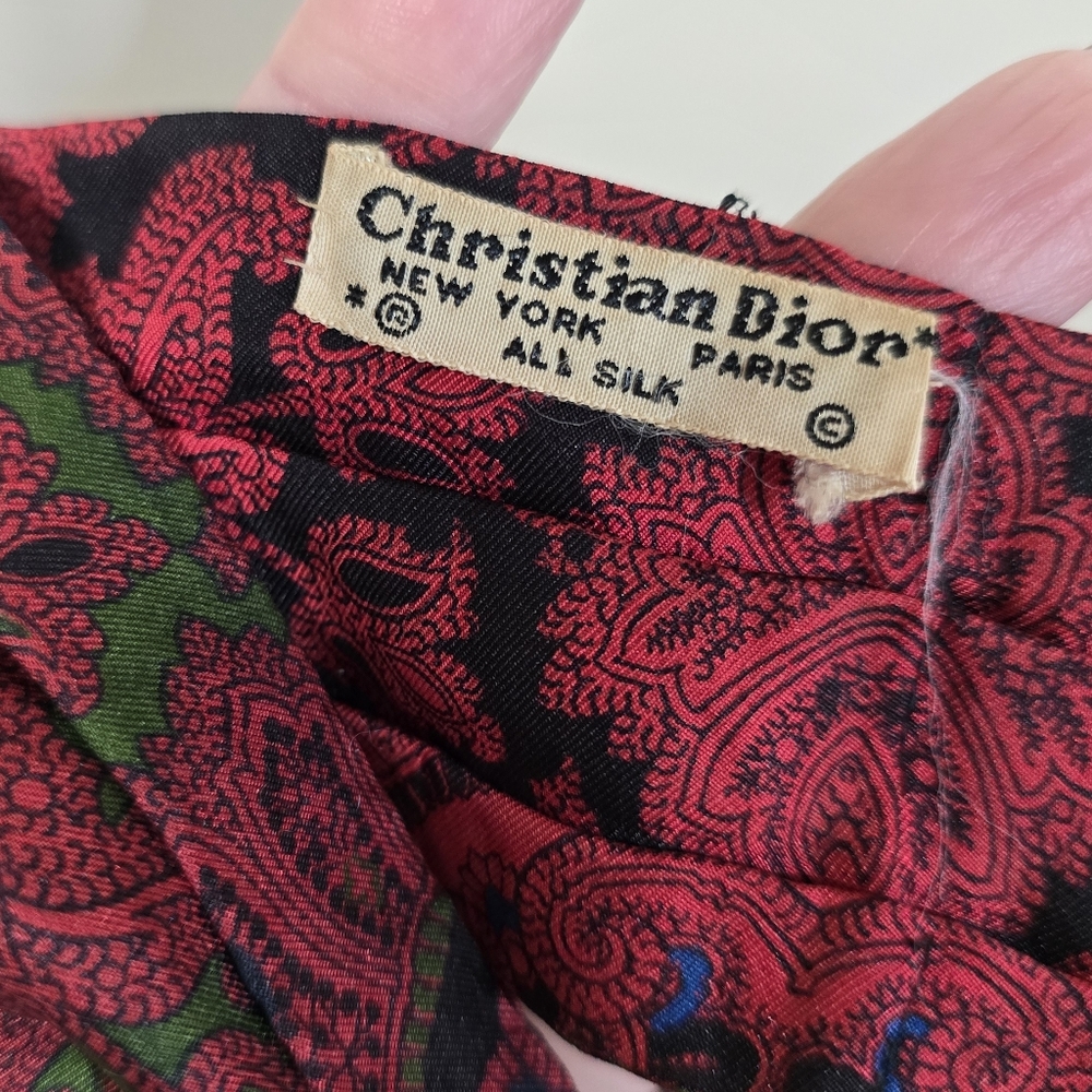 Christian Dior Vintage Silk Ascot Tie Scarf - Picture 4 of 4